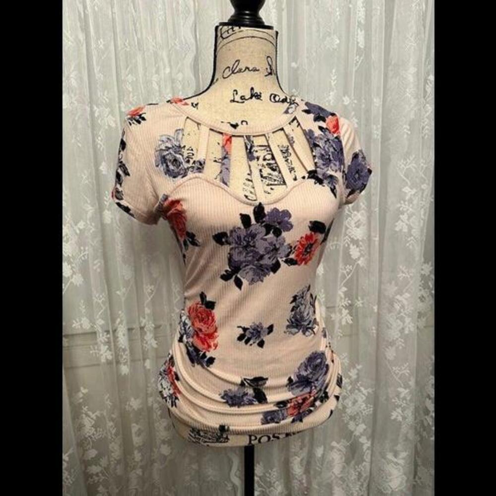 Floral Elegance Meets Professional Chic: Pink Floral Work Top